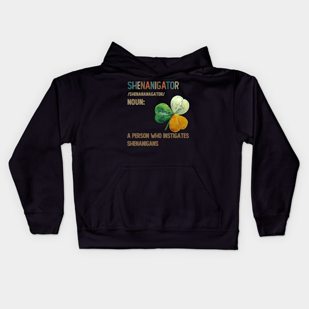 SHENANIGATOR NOUN VINATGE Kids Hoodie by VinitaHilliard